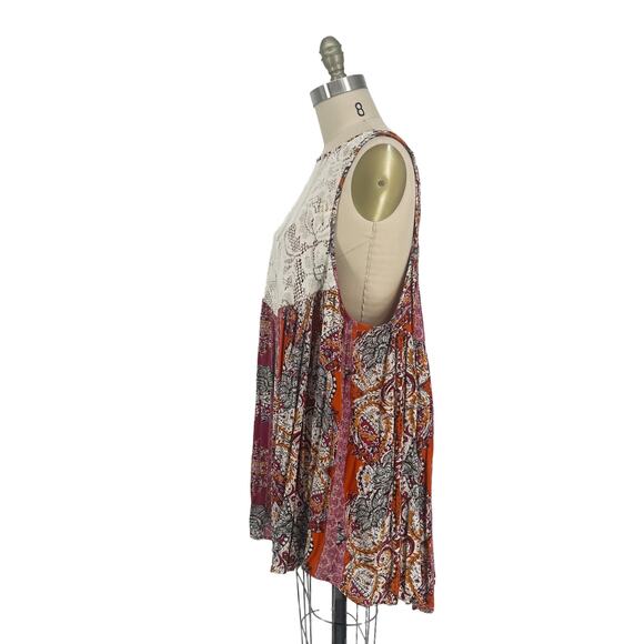 Free People Count Me In Trapeze Top in Floral Combo size Medium - Picture 11 of 16